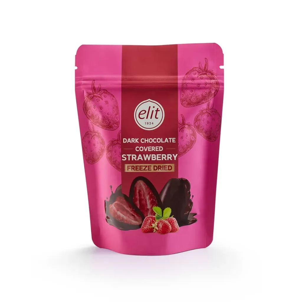 [90002572] Dark Chocolate Coated Freeze Dried Whole Strawberry Dragee