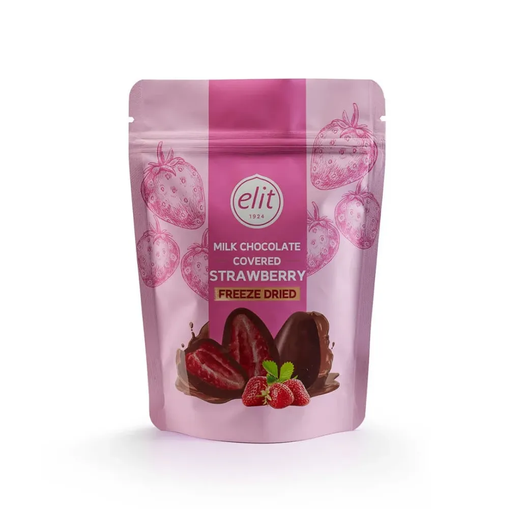 [90002573] Milk Chocolate Coated Freeze Dried Whole Strawberry Dragee