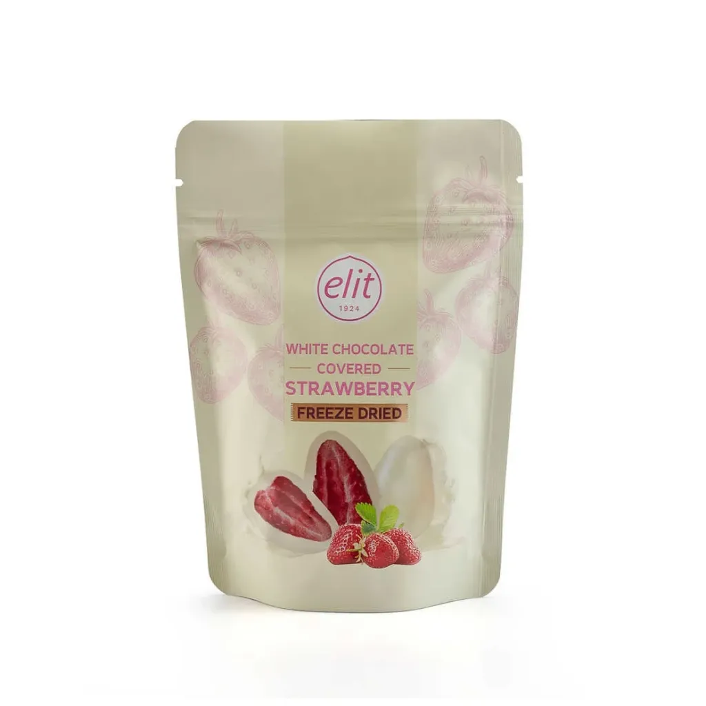 [90002574] White Chocolate Coated Freeze Dried Whole Strawberry Dragee